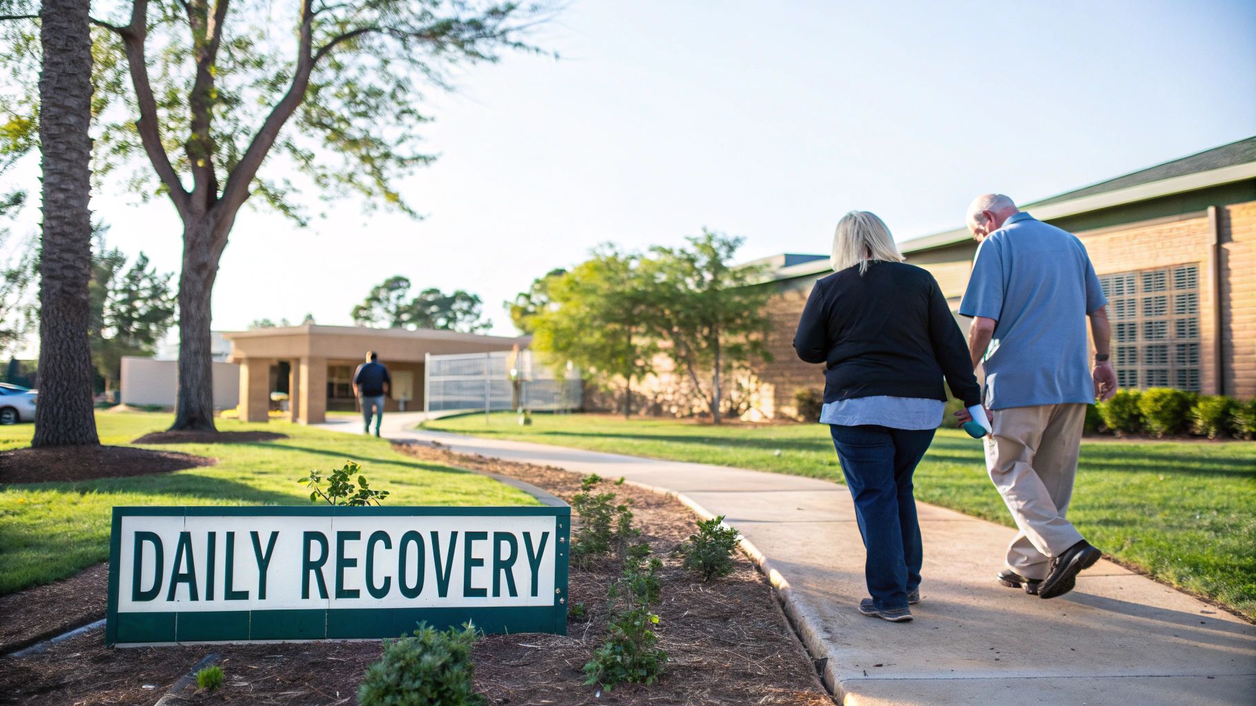 Two people having a supportive conversation in a bright, comfortable setting.