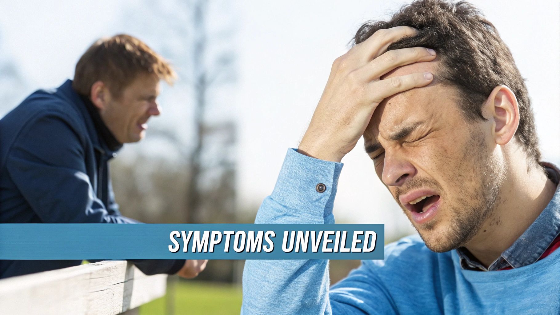 A person experiencing physical discomfort during detox, sitting on a couch.