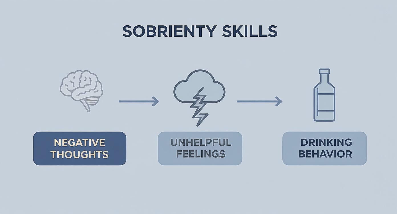 Infographic about cognitive behavioral therapy and alcoholism