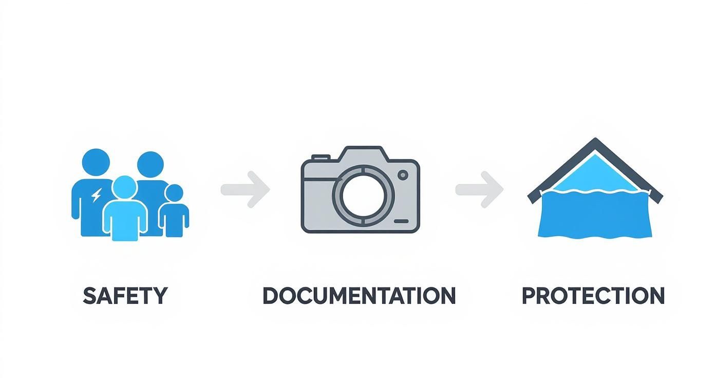 Infographic about storm damage roof insurance claim