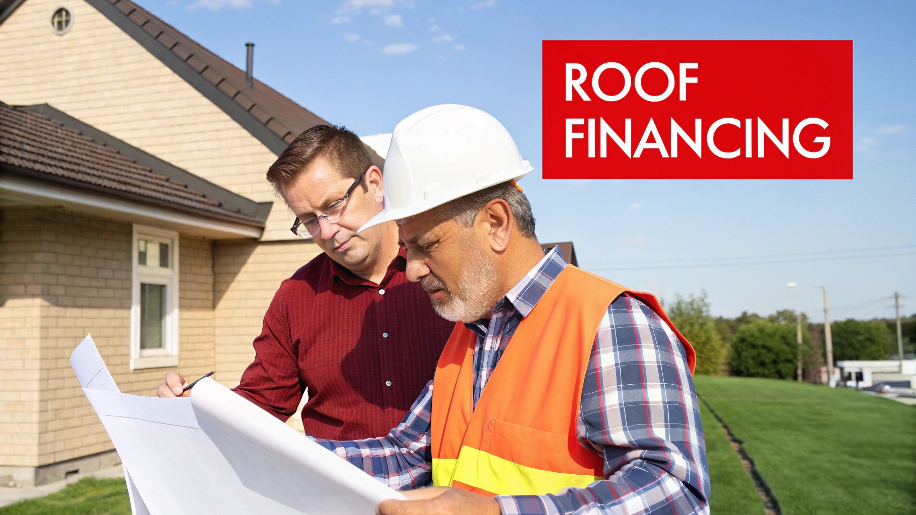 A newly installed roof on a suburban home, showing the quality of the shingles under the sun.