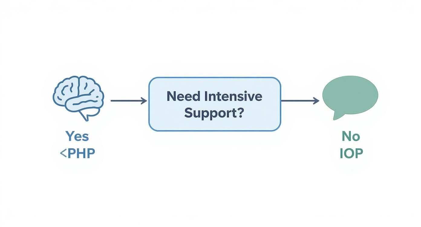 Infographic about difference between php and iop