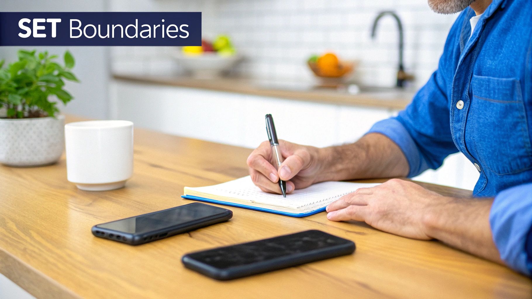 Family reviewing documents at a table, looking concerned but focused.
