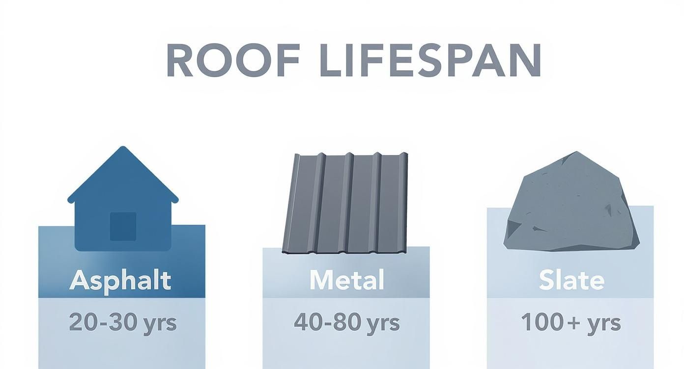 Infographic about how long does a typical roof last