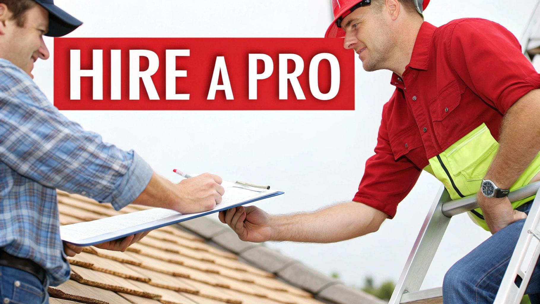 A professional roofer carefully installs a hail-resistant shingle on a residential roof.