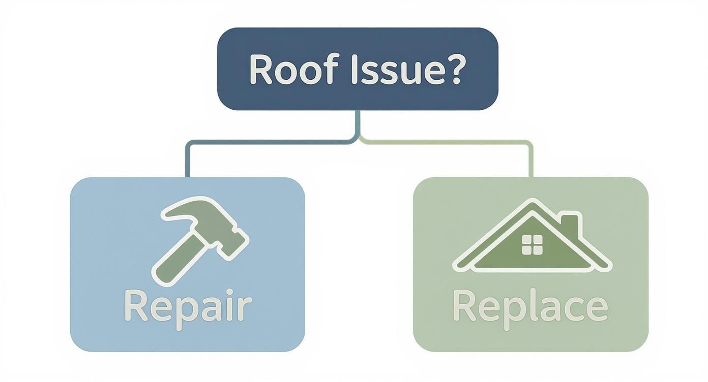 Infographic about repair or replace roof