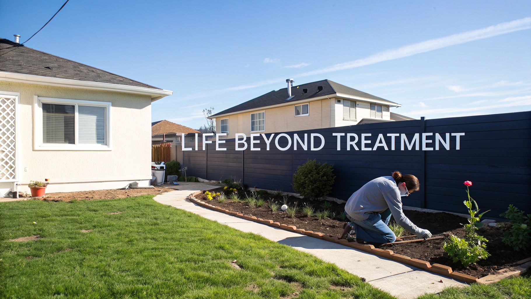 Two people hiking and enjoying a view, representing a fulfilling sober life
