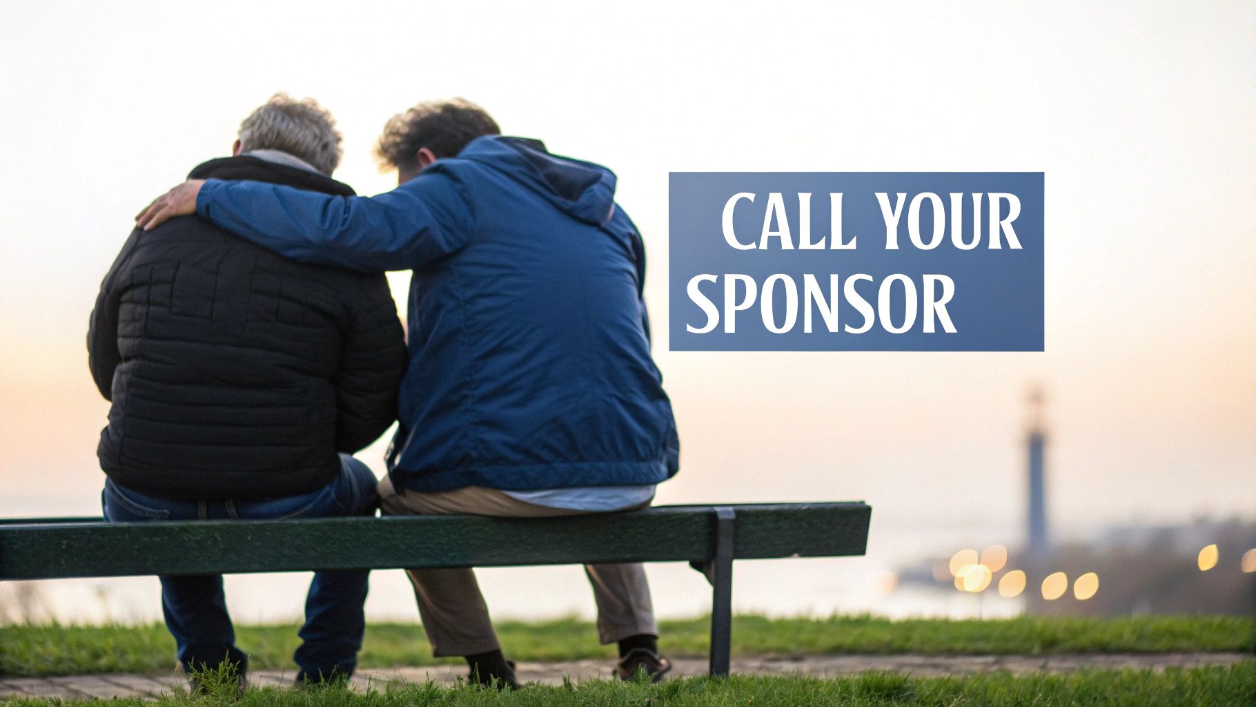 Two people having a supportive conversation over coffee.