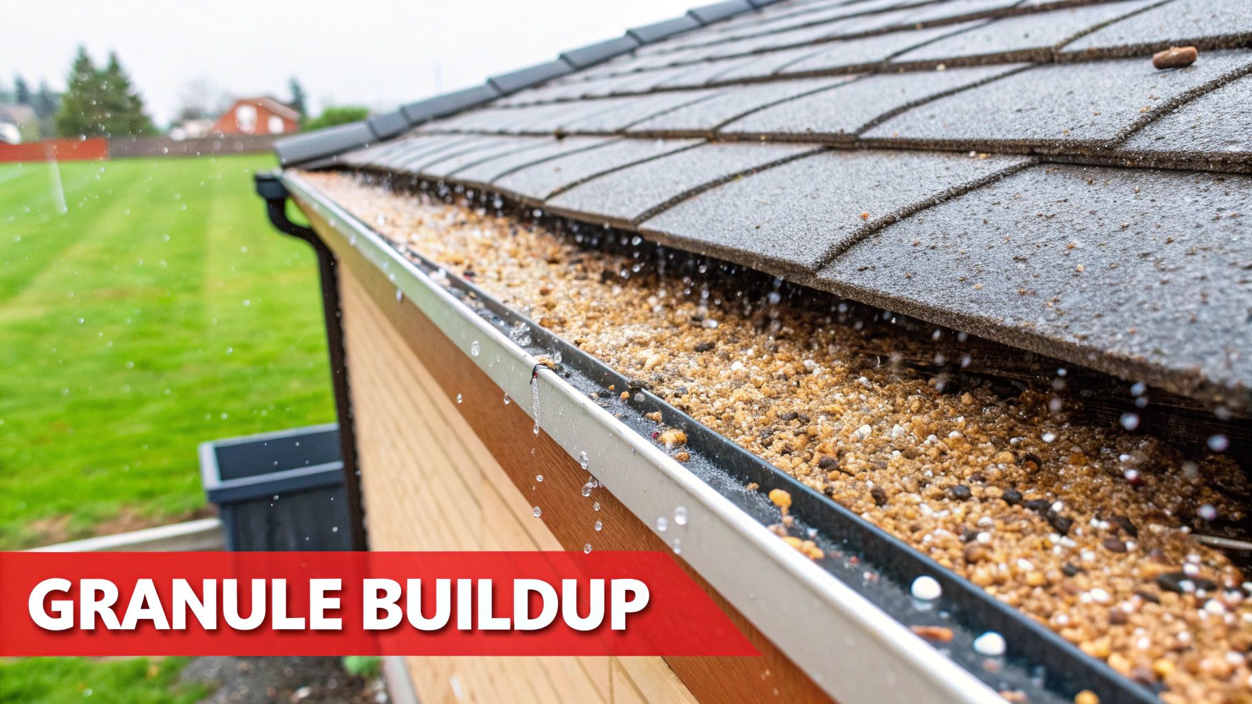 Granules in Gutters or Downspouts