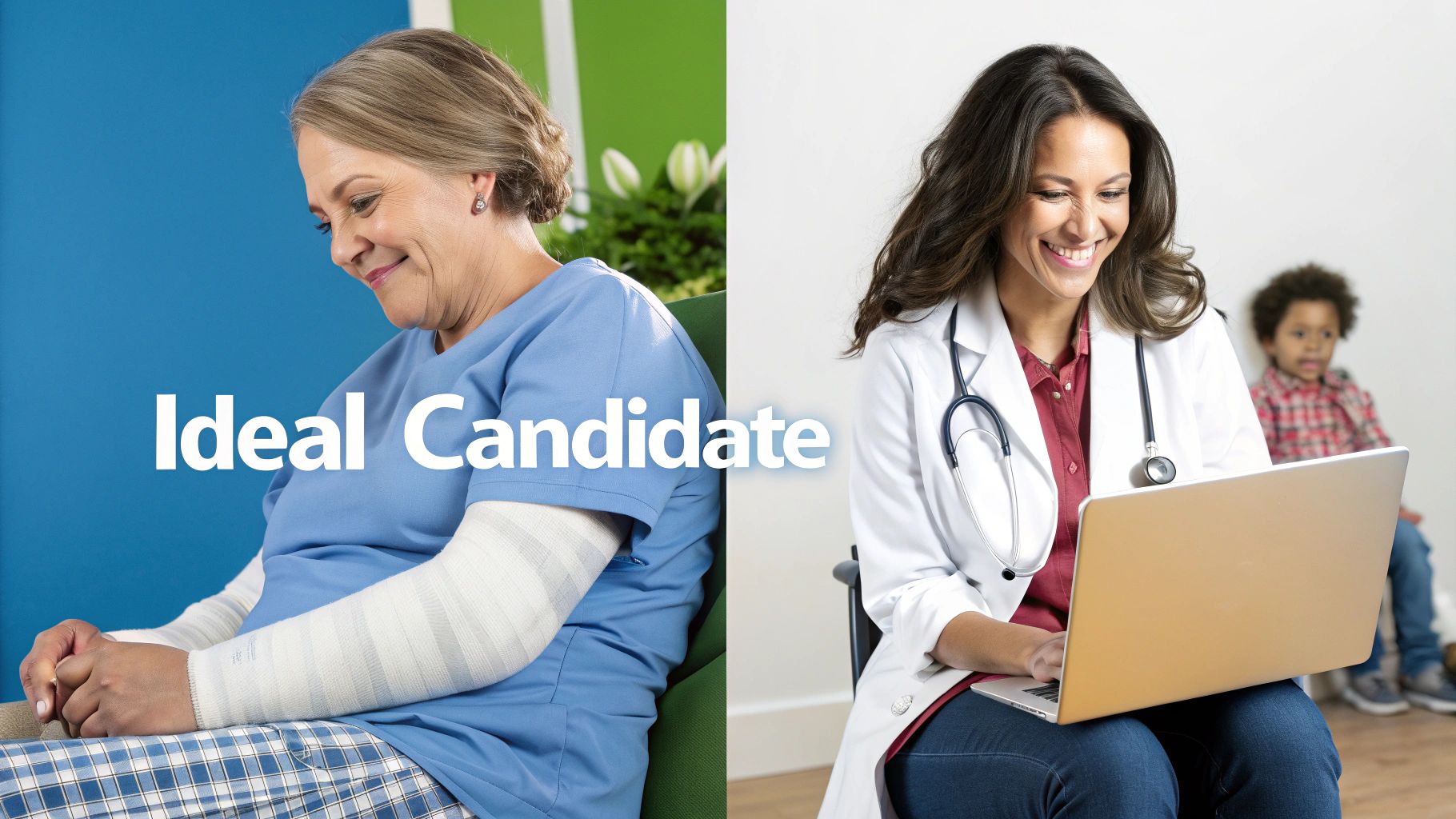 A compassionate therapist talking with a patient in a comfortable, well-lit room.