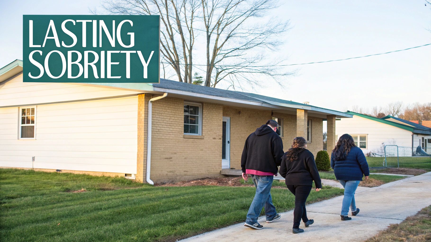 A group of diverse friends laughing and enjoying coffee together, representing a healthy social support system in recovery.