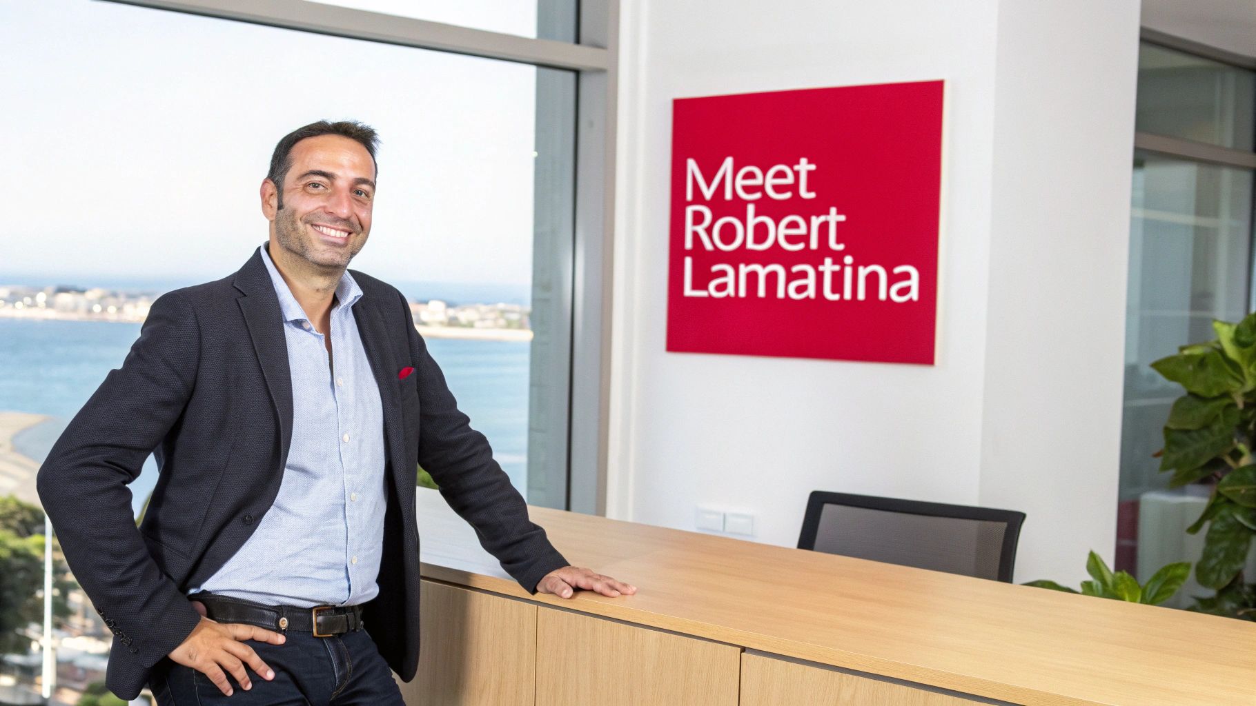 Robert LaMattina's Guide to Creating and Running a Successful Business Robert LaMattina standing with a confident posture, wearing a suit in a professional setting