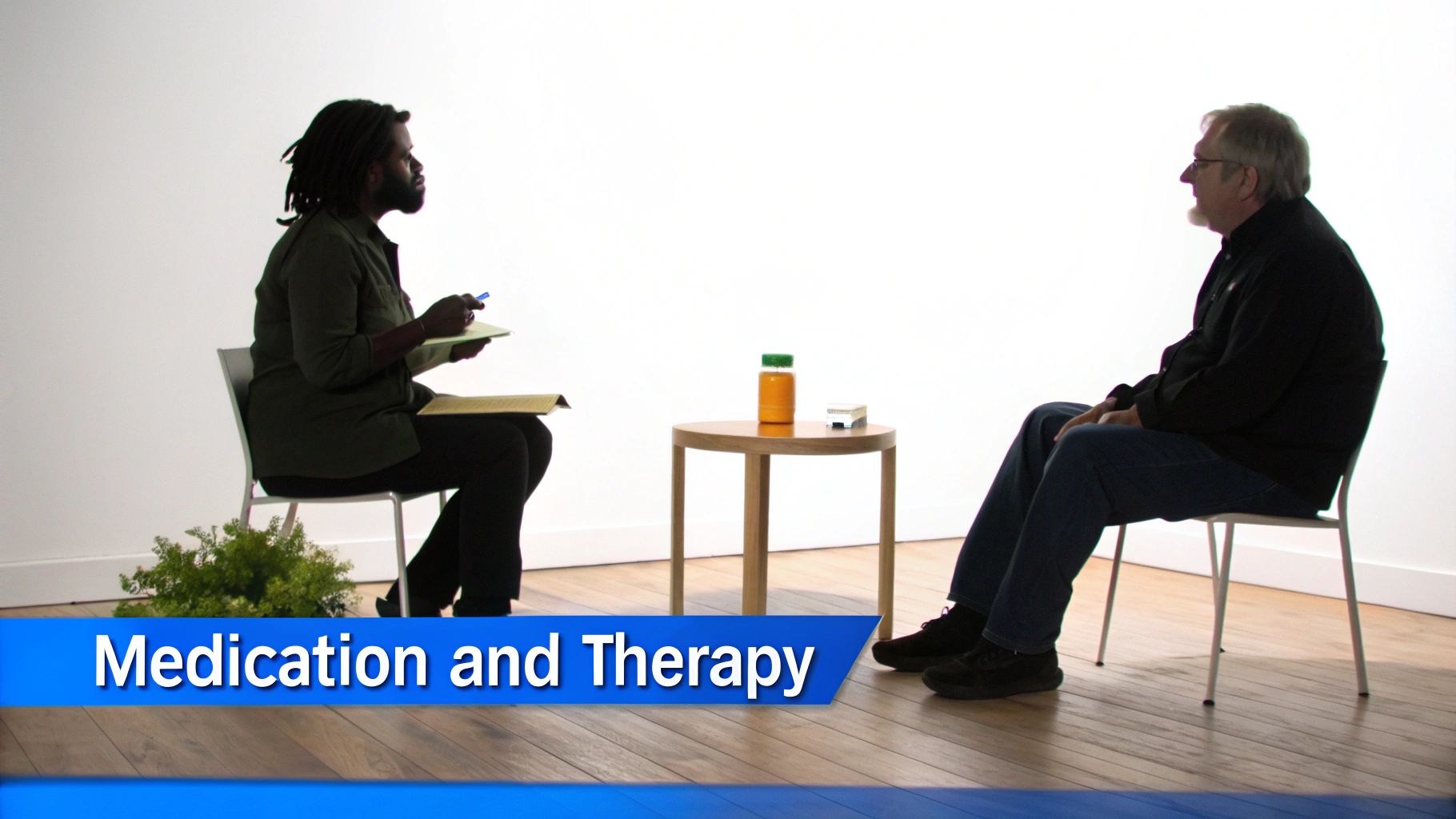 A healthcare professional consults with a patient, illustrating the supportive nature of MAT.