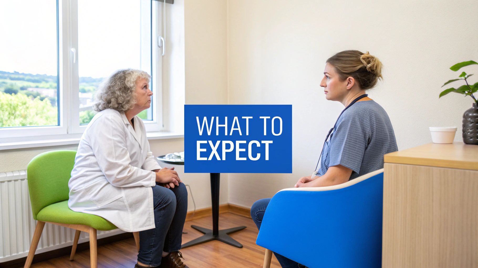 A supportive person comforting another on a couch, representing the start of a detox journey.