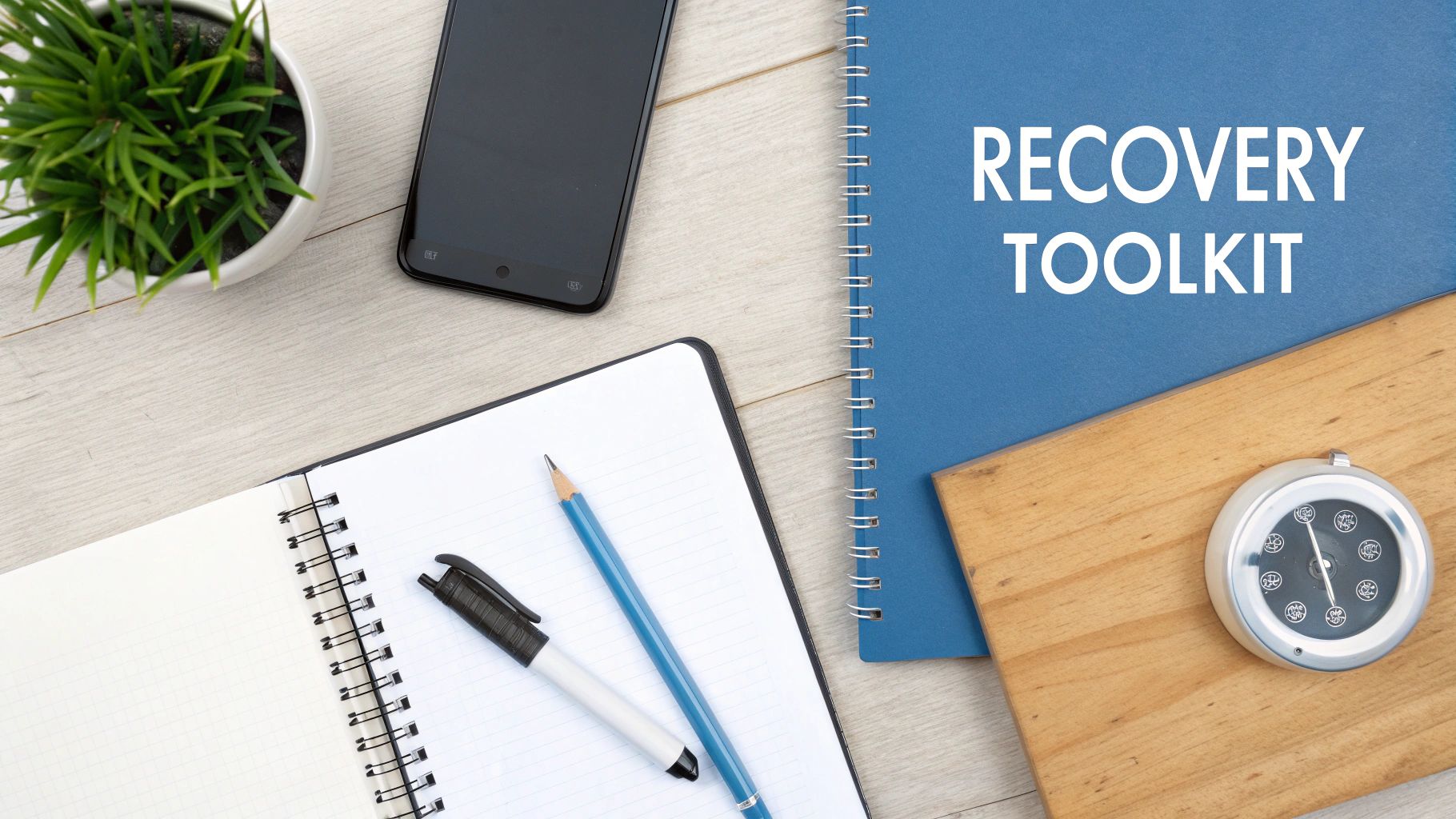 A person writing in a notebook, symbolizing the process of building recovery skills through CBT.