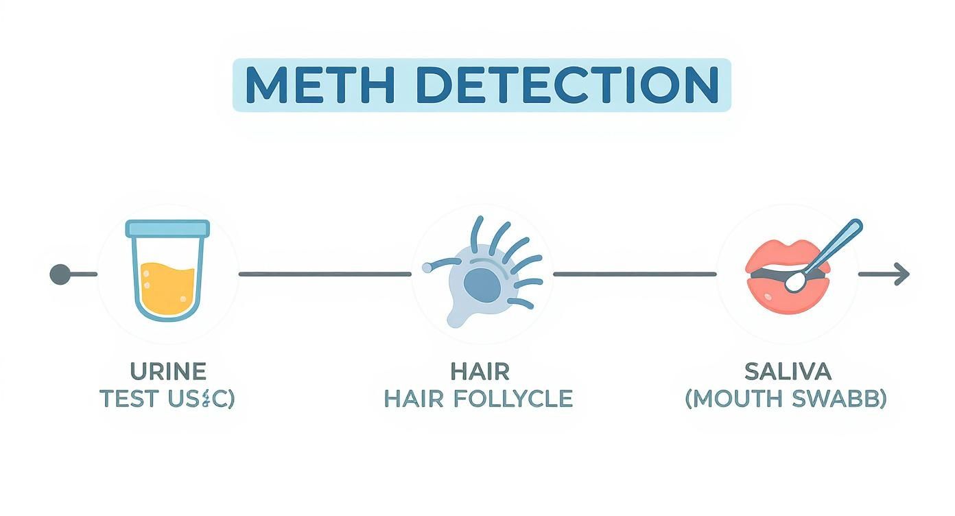 Infographic about how long does meth stay in your system