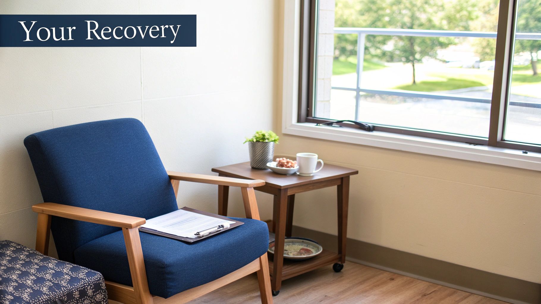 A welcoming and calm therapy room at South Shore Recovery Center.