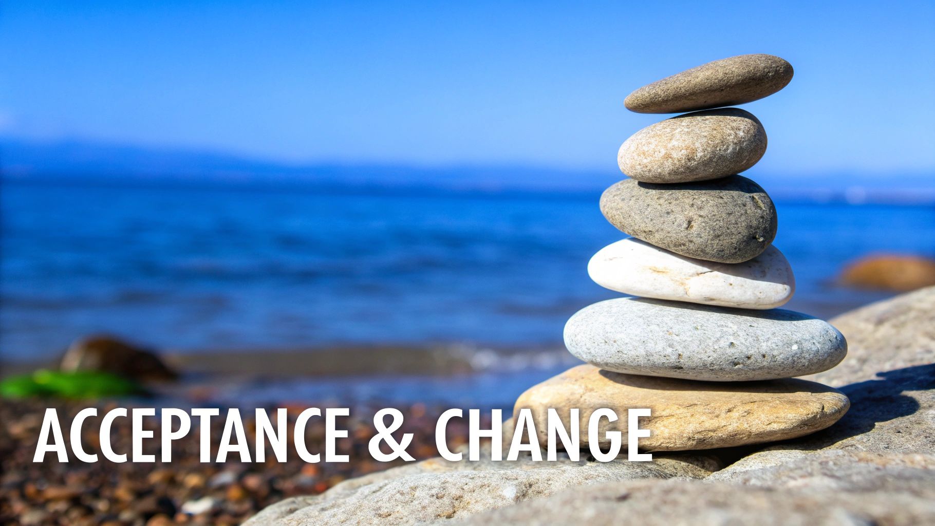 A person sitting calmly on a dock over a serene lake, symbolizing emotional balance and mindfulness.