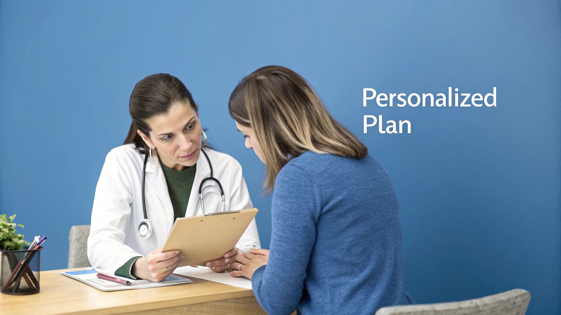 A compassionate therapist listening to a patient during a one-on-one session.