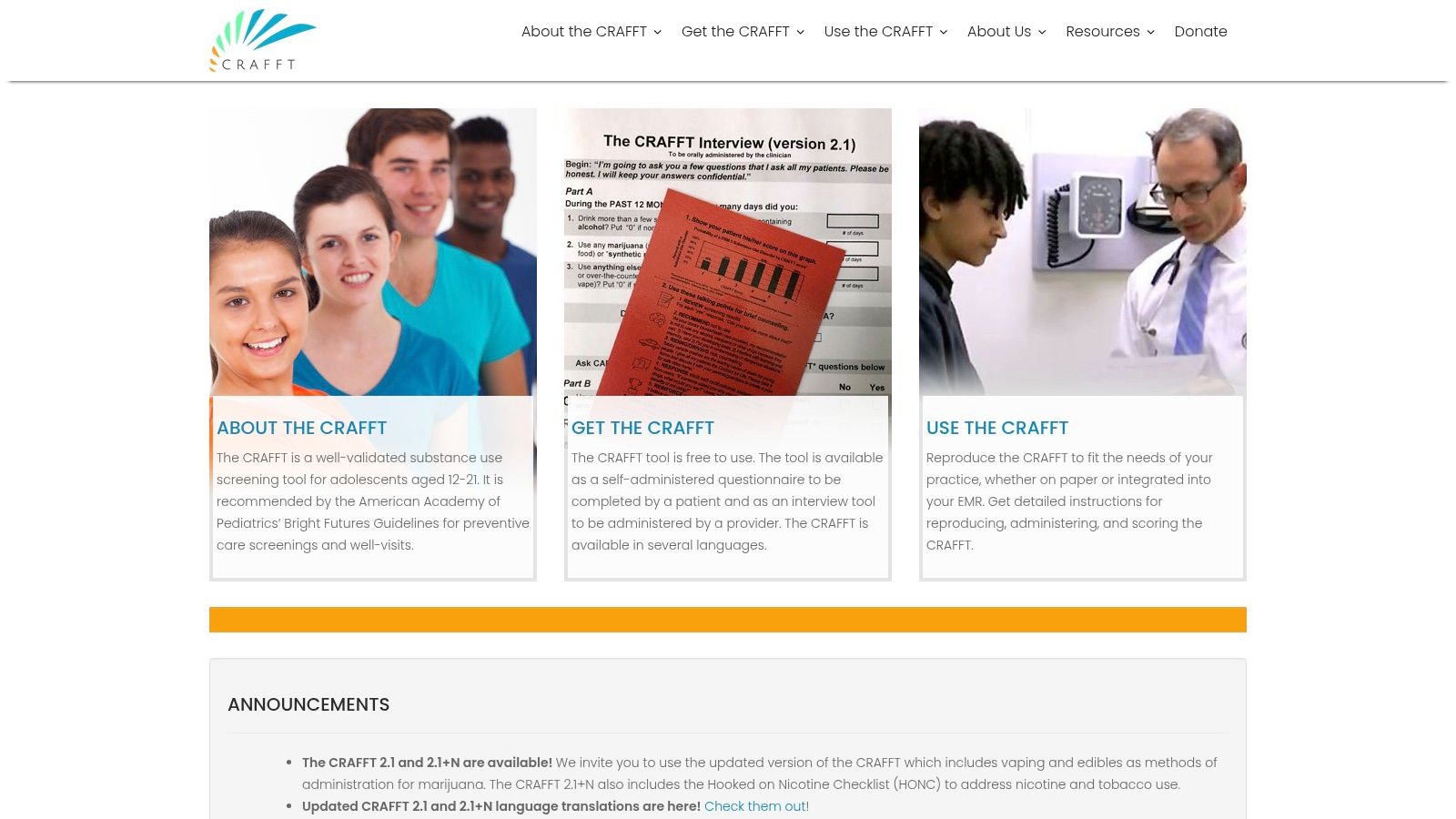 CRAFFT Official Site (Boston Children’s Hospital)