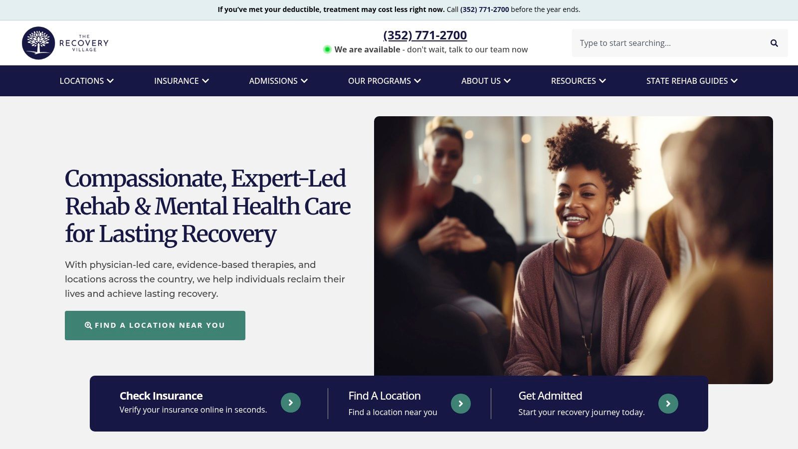 Group therapy session at a Recovery Village facility, highlighting the collaborative and supportive environment for dual diagnosis treatment.