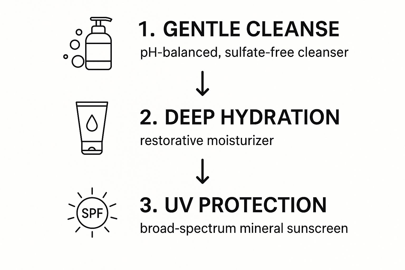 Infographic about how to repair damaged skin barrier