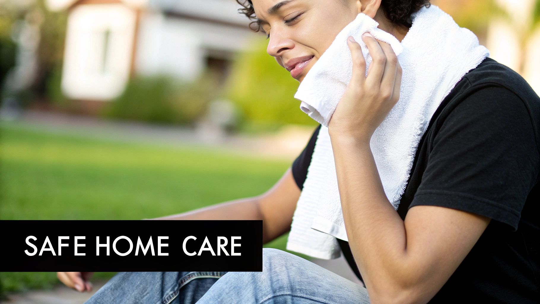 A person's hand showing a red cross symbol, indicating what to avoid in skincare.