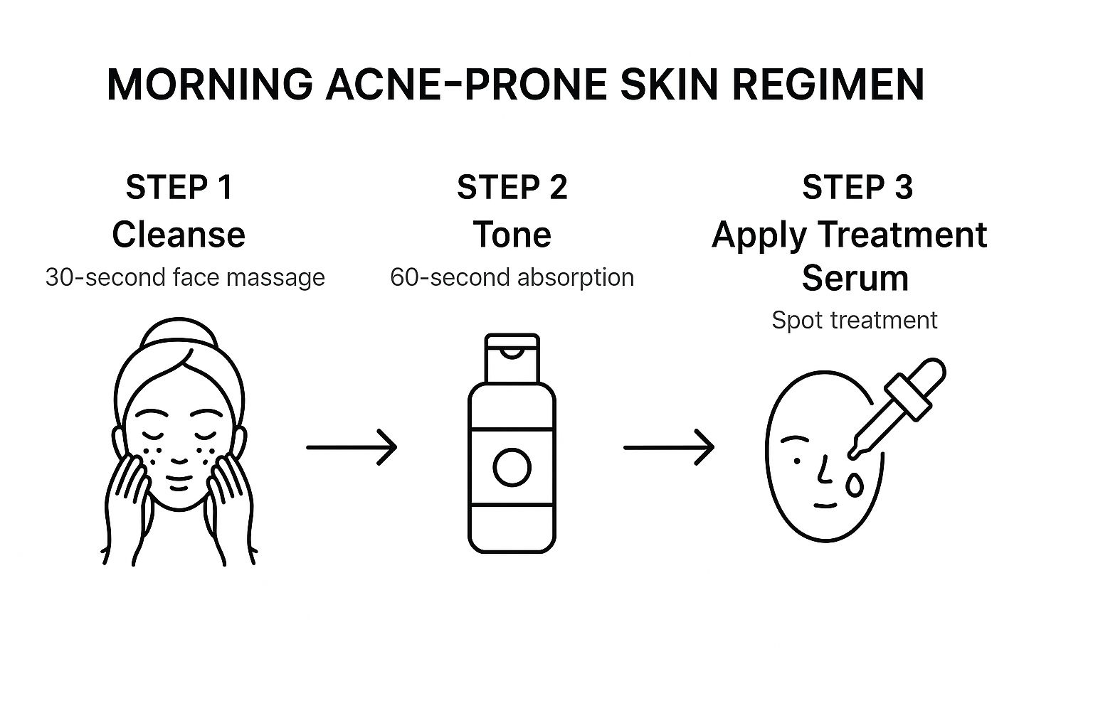 Infographic about skin care regimen for acne prone skin