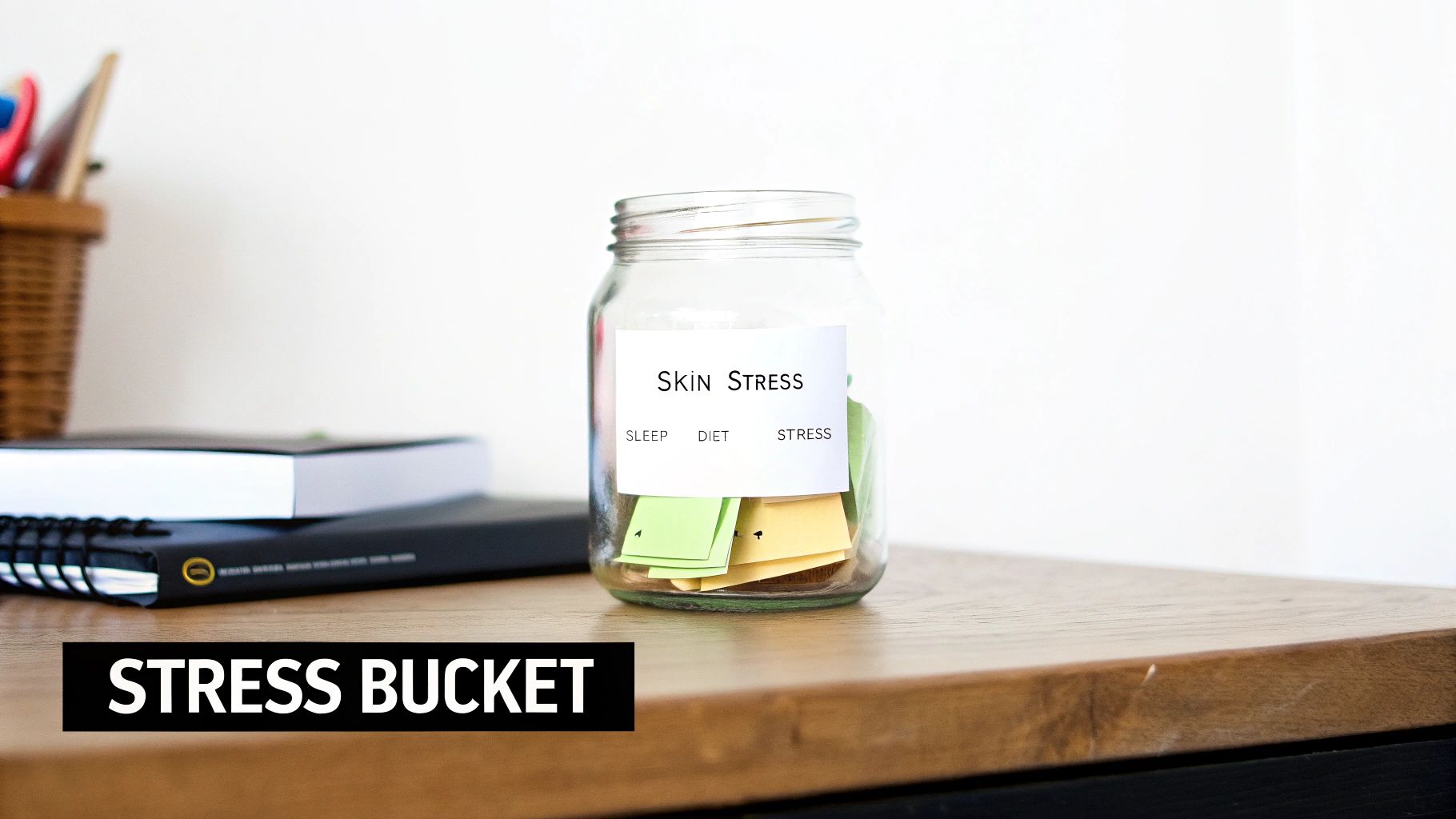 A person looking stressed, representing the internal triggers of acne.