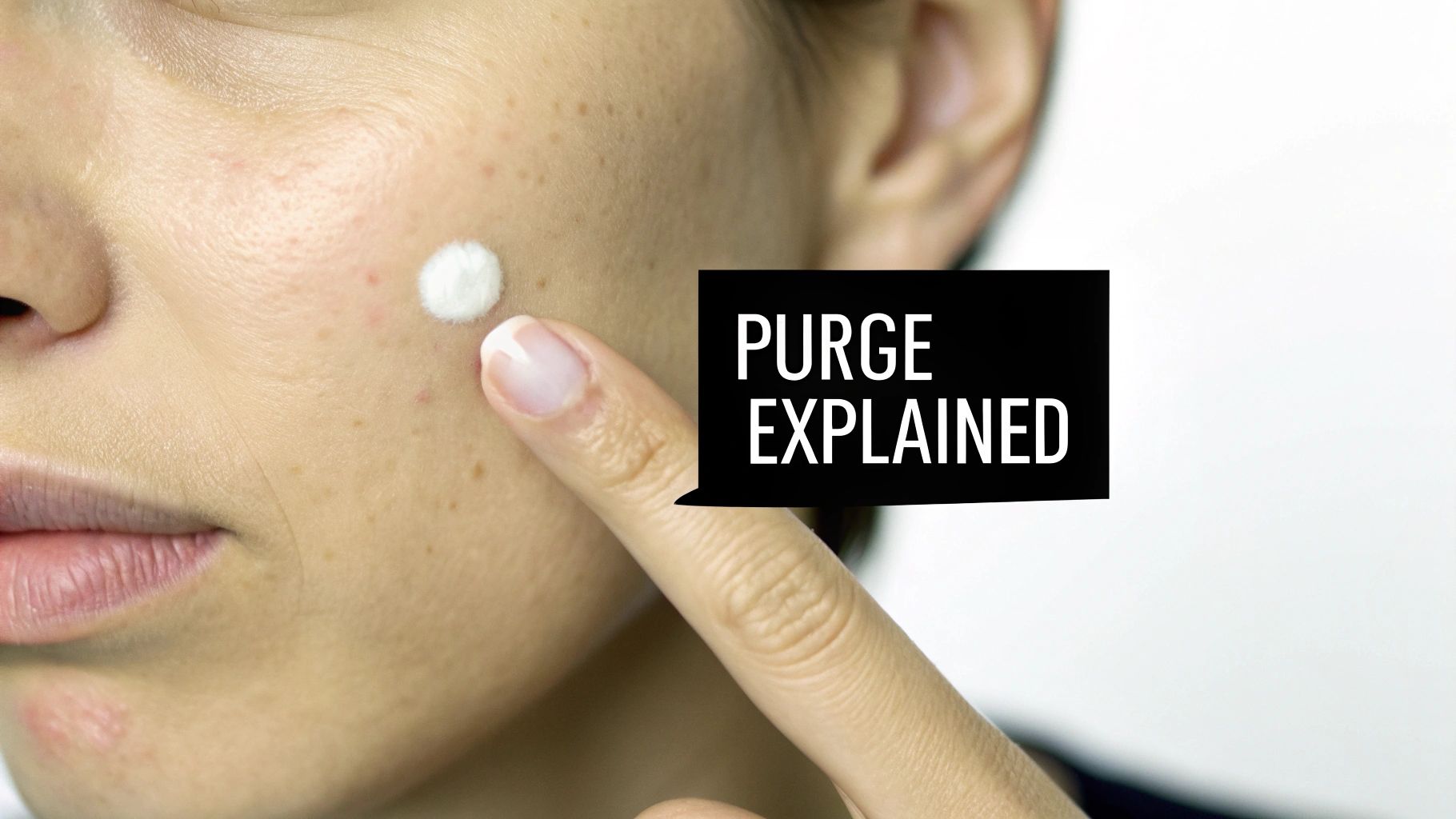 A person applying cream to their face as part of their skincare routine