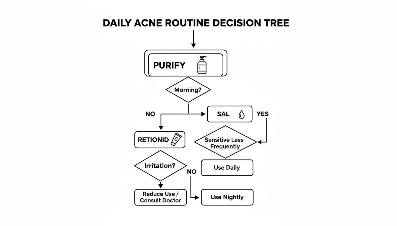 Infographic about how to treat forehead acne