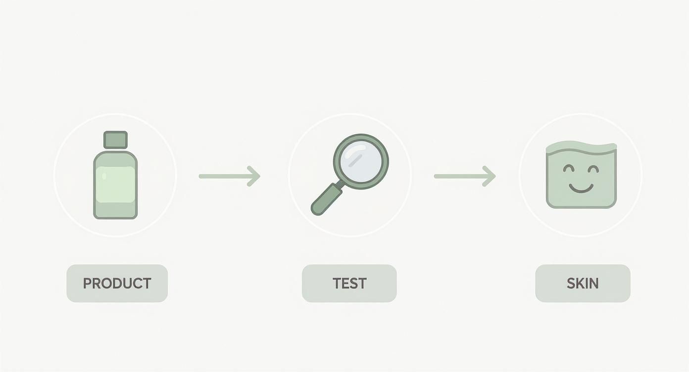 Infographic about how to patch test skincare