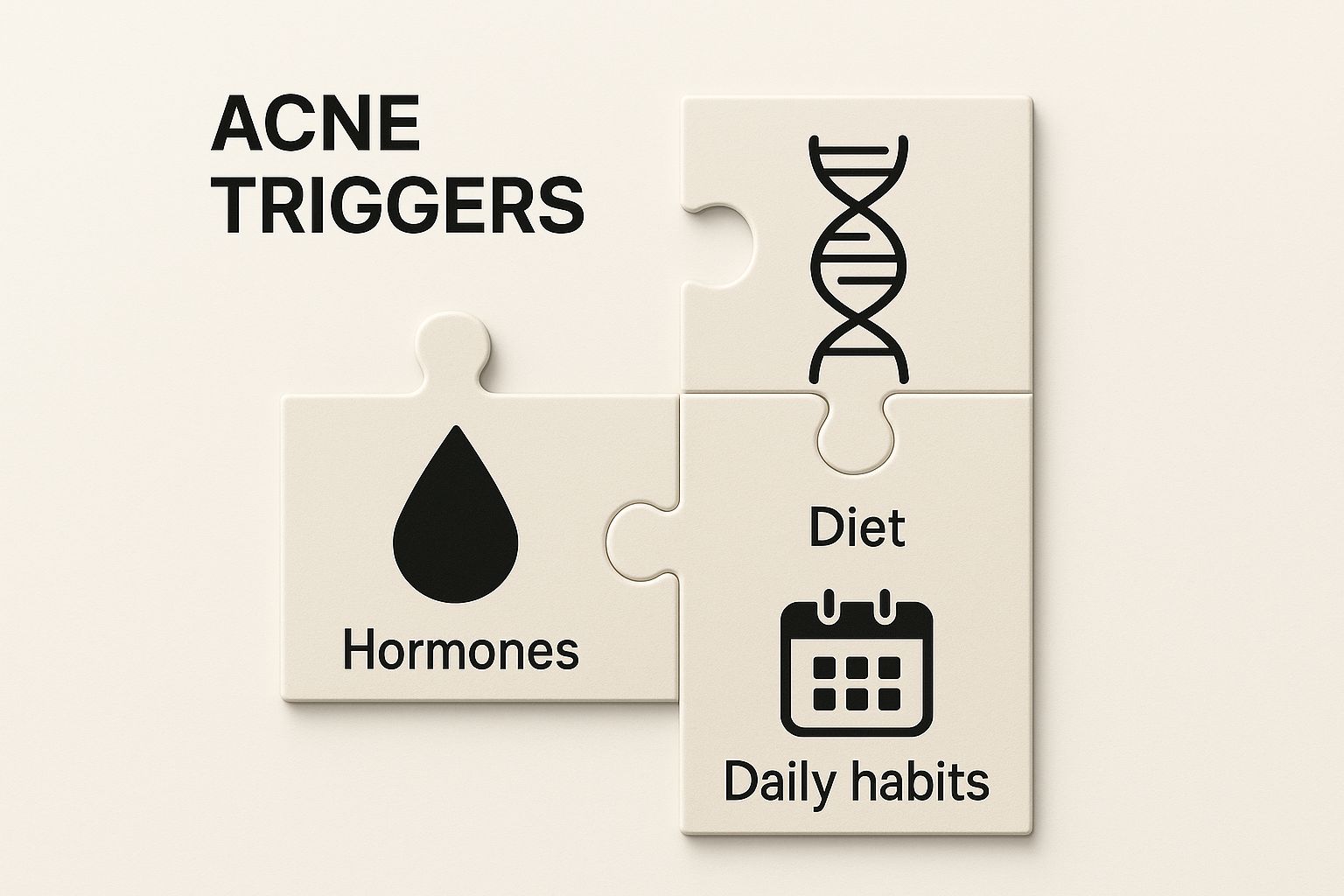Infographic about what causes acne in adults