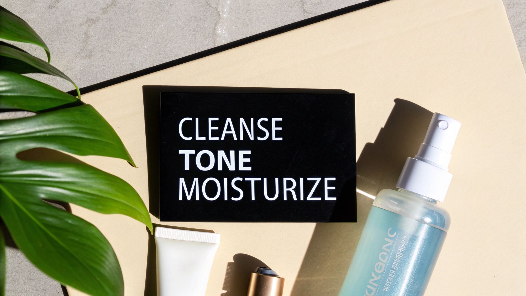 A close-up shot of a person with clear, glowing skin, smiling subtly, suggesting the positive results of a good skincare routine.