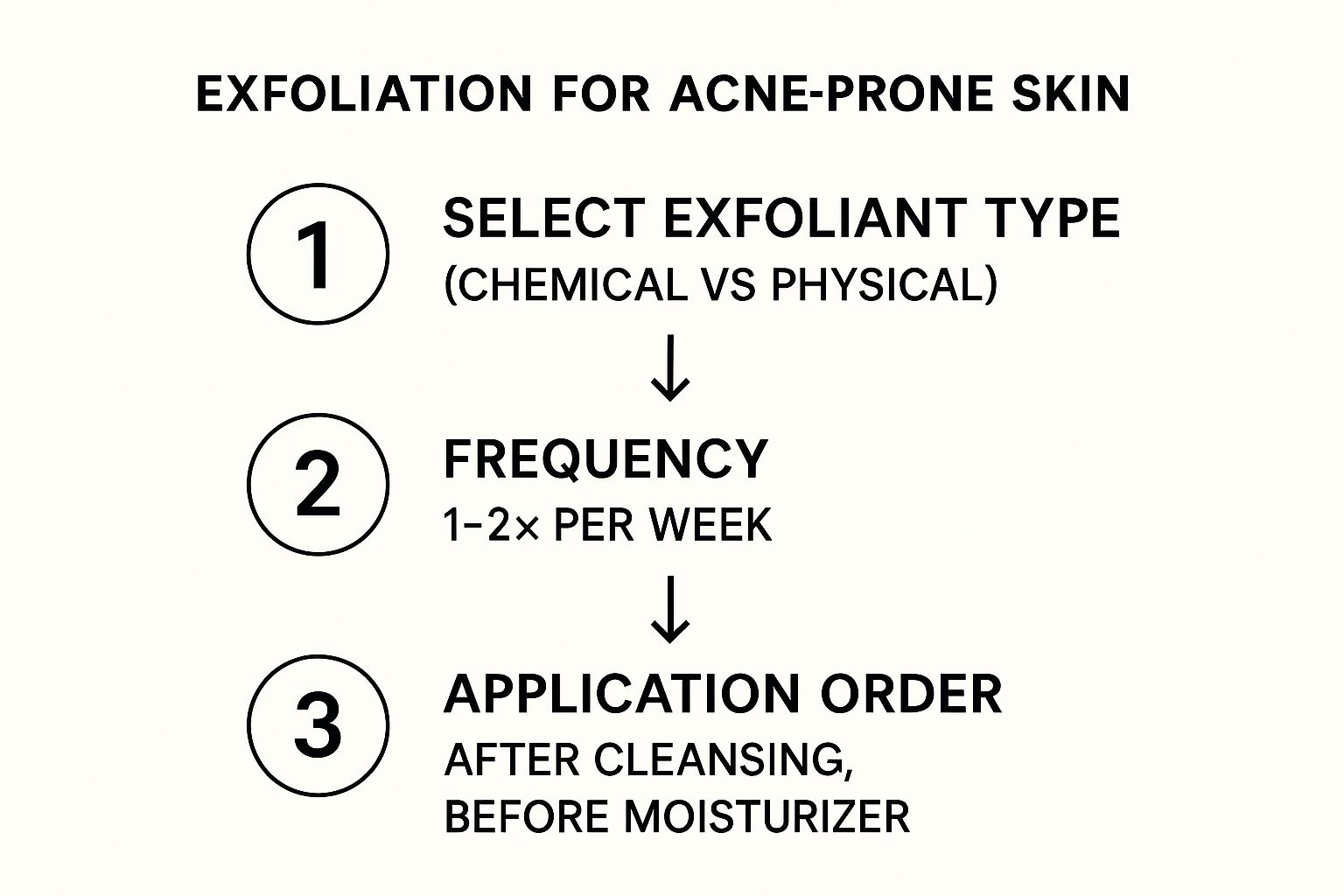 Infographic about best skincare routine for acne prone skin