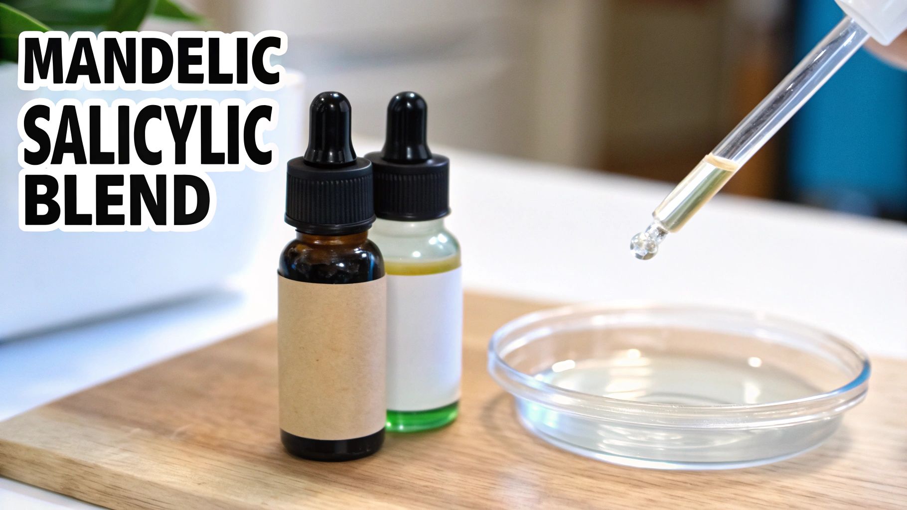 A person applying a face mask as part of their at-home acne treatment.