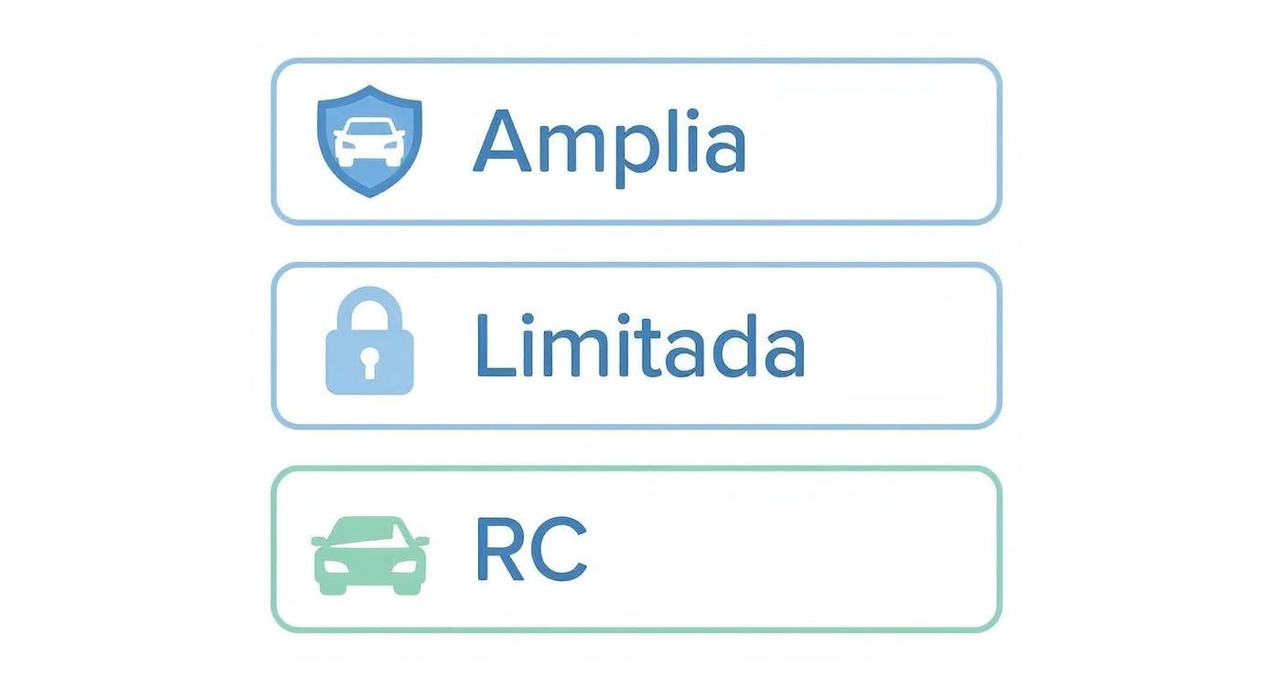 Tabla con la comparación de los planes de seguro de auto que ofrece GNP