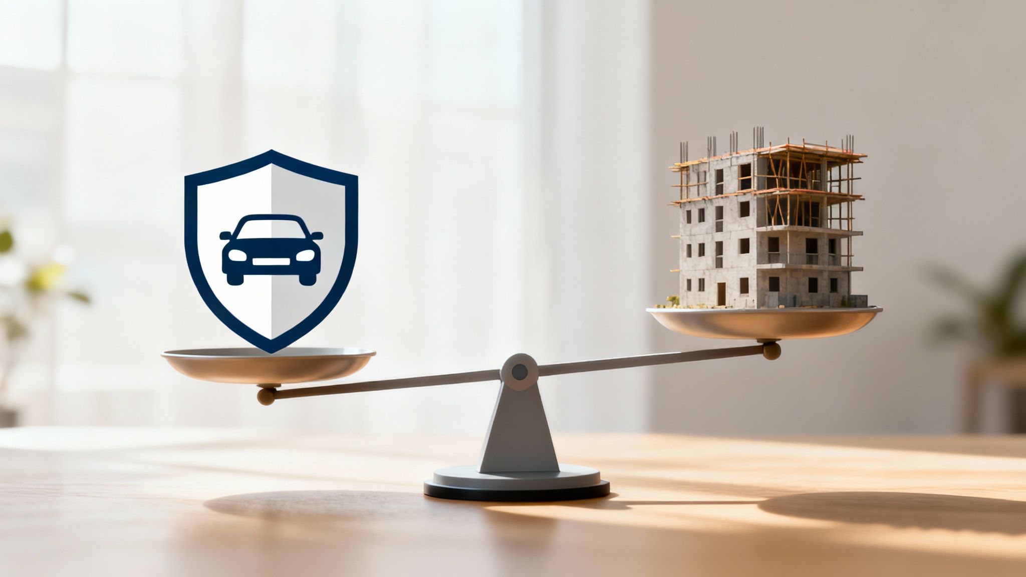 Dos manos intercambiando una llave sobre un plano, simbolizando la diferencia entre fianza y seguro