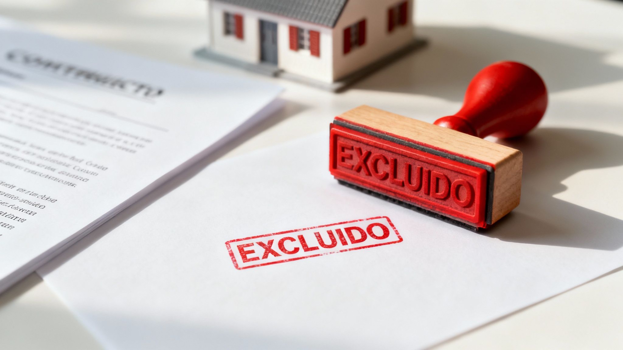 Una imagen de advertencia con un documento de póliza y una lupa enfocada en la sección de exclusiones, con el texto "Lo que tu póliza de responsabilidad civil no cubre" superpuesto.