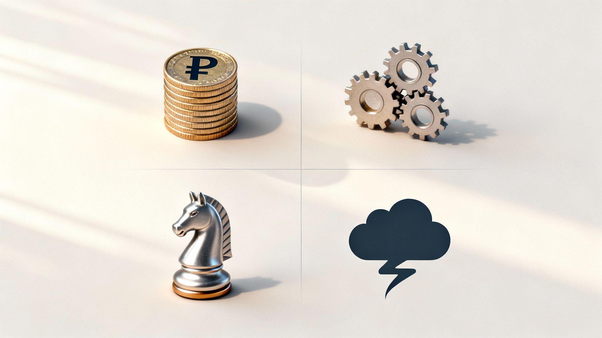 Una imagen destacada que muestra a una persona analizando diferentes tipos de riesgos con iconos que representan finanzas, operaciones y estrategia, con el texto "Qué es gestión de riesgos y cómo puede protegerte en Sonora".