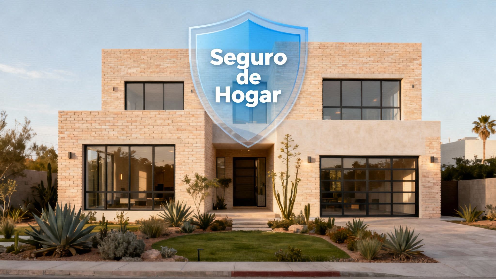 Mujer revisando una póliza de seguro en su casa, con el texto "Cómo funciona un seguro para proteger tu patrimonio" superpuesto en la imagen.