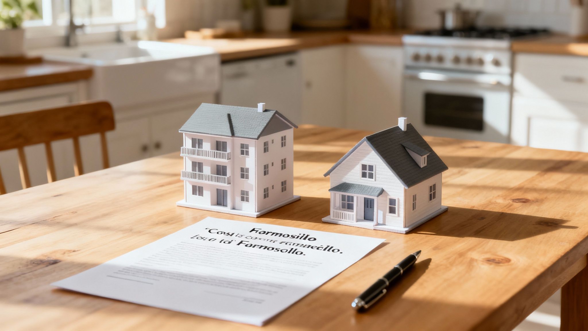 Una imagen destacada que muestra una casa miniatura sobre unas monedas, con una lupa examinando los detalles. El texto incrustad dice: Cuánto cuesta un seguro de hogar.