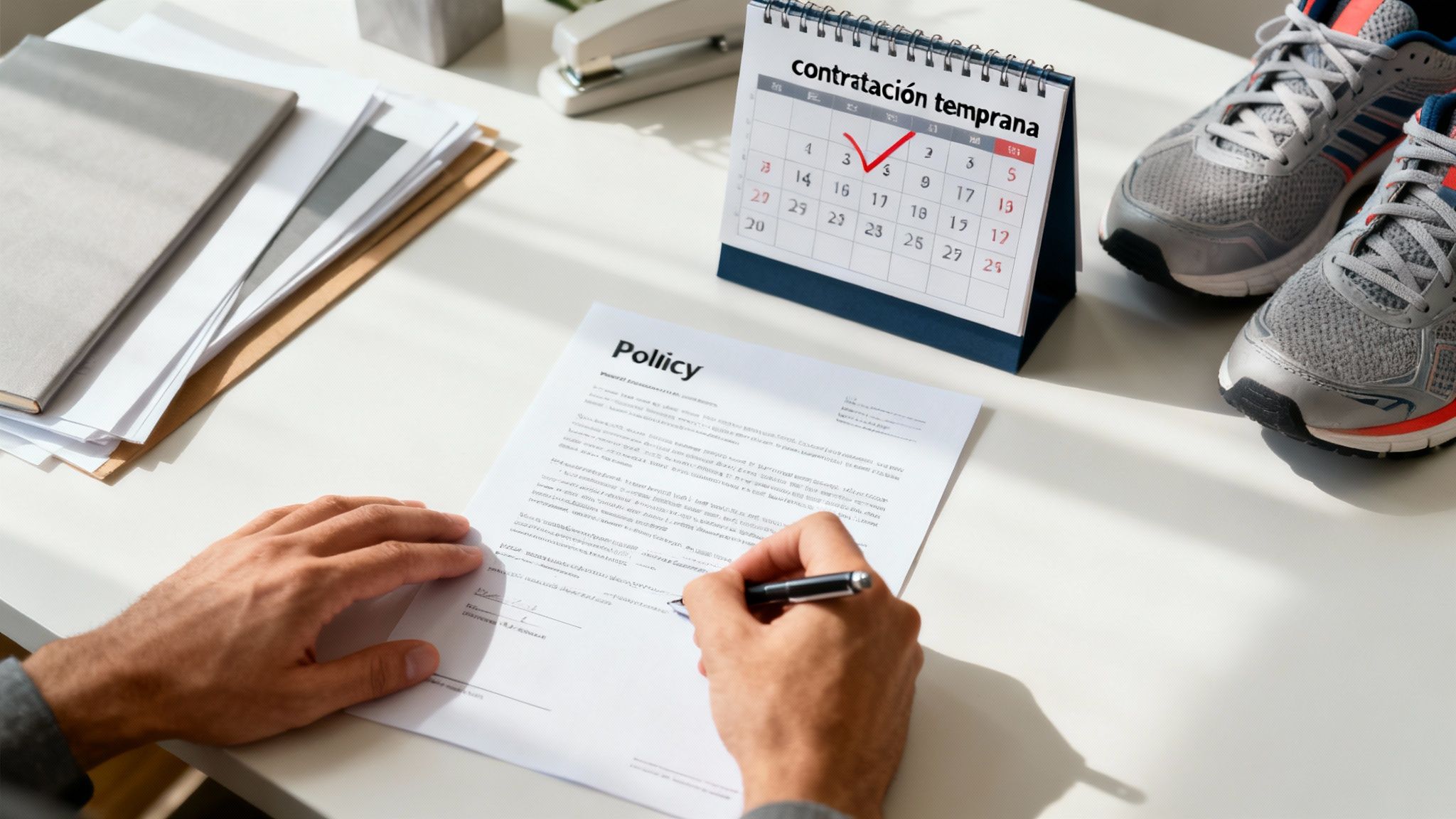 Una alcancía de cerdo y monedas de oro sobre una mesa, simbolizando el ahorro en los costos de seguros de vida.