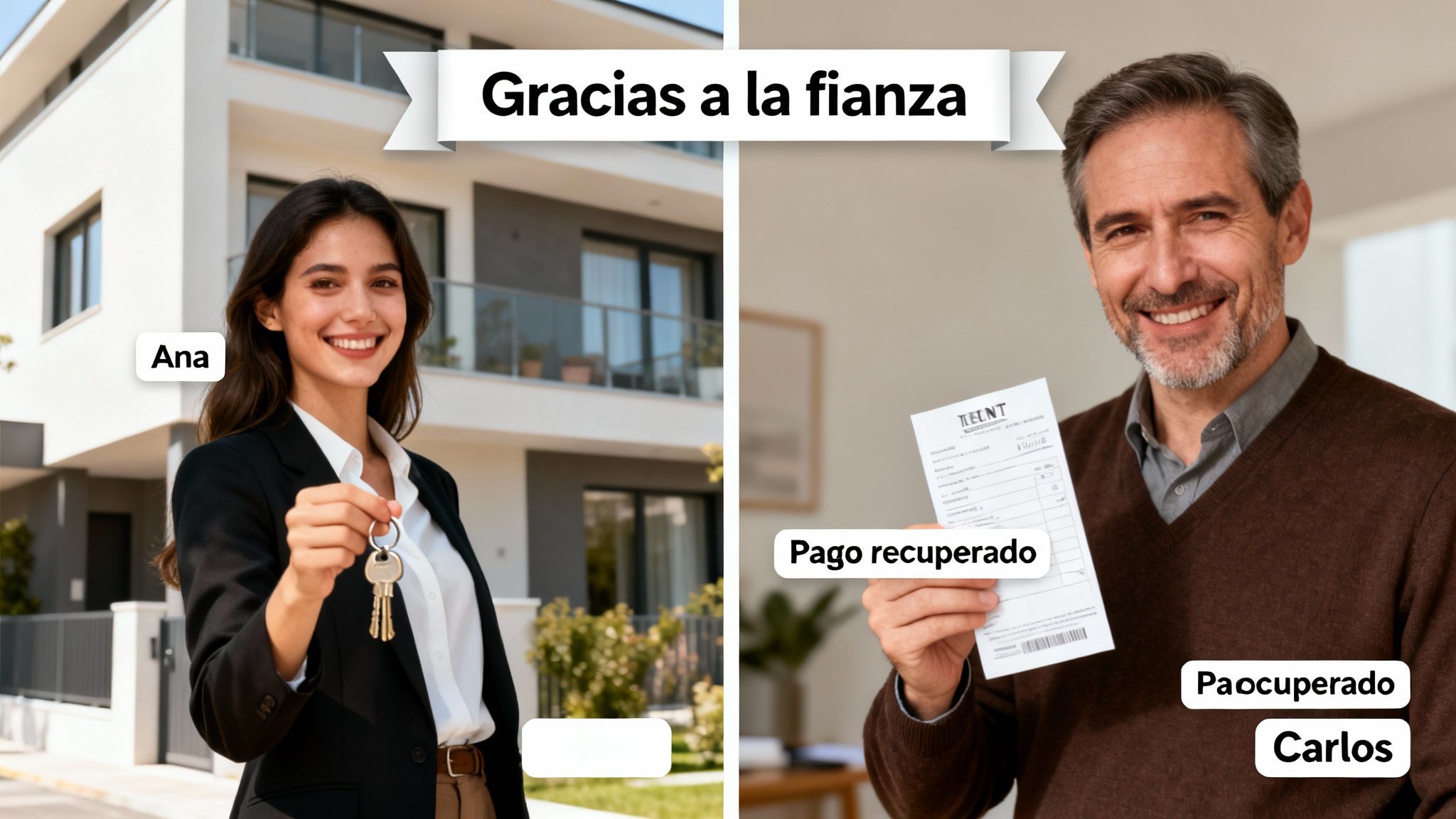 Ana obtiene las llaves de su casa y Carlos recupera su dinero gracias a la fianza.