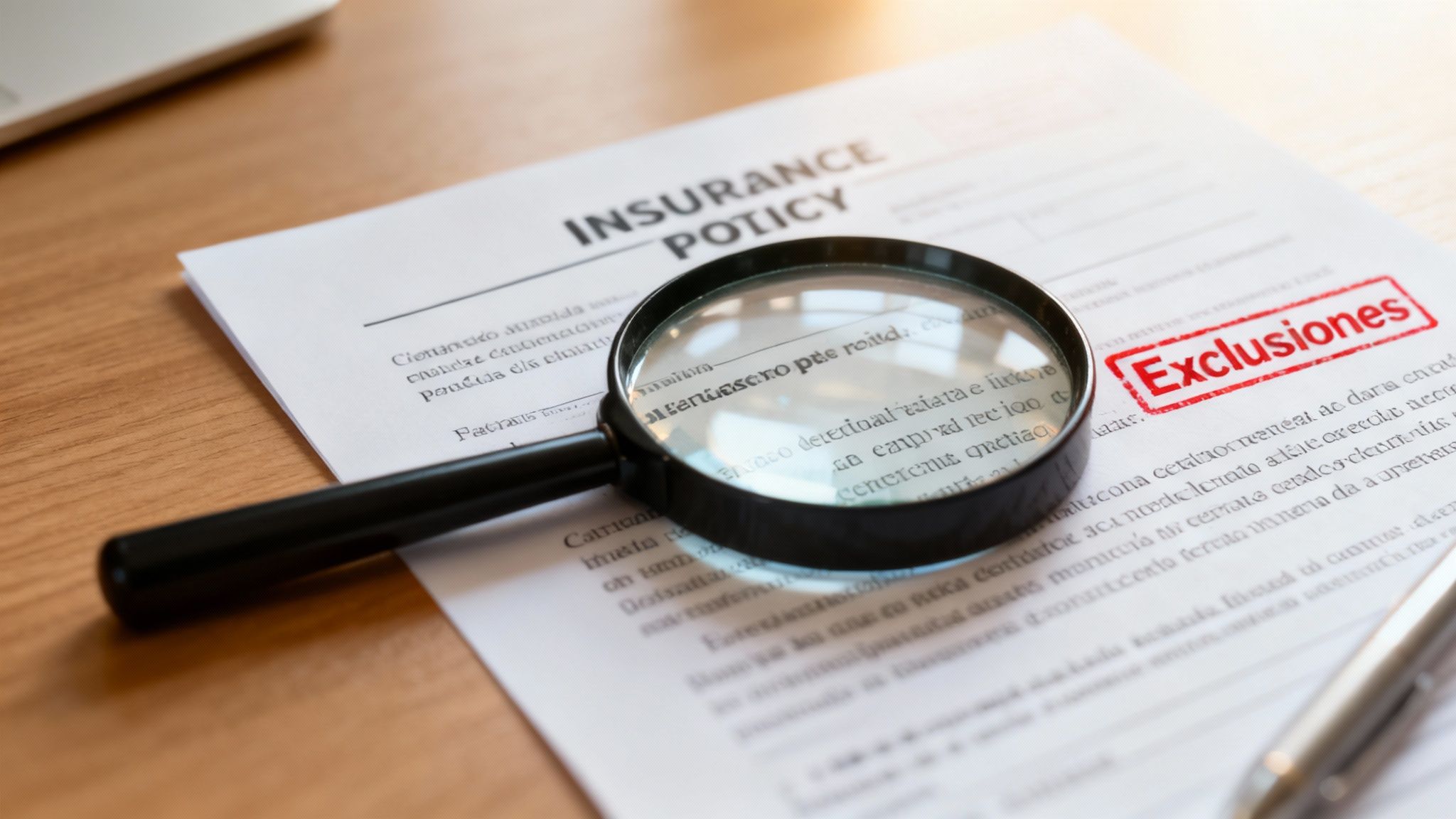 Exclusiones en seguro cobertura amplia