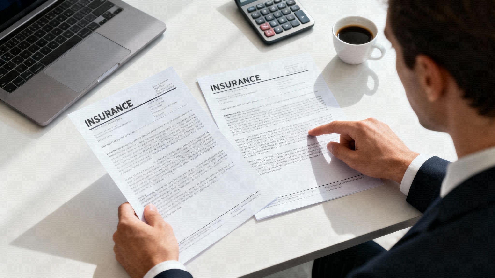 Un asesor de seguros explicando los detalles de una póliza a un profesional en Hermosillo.