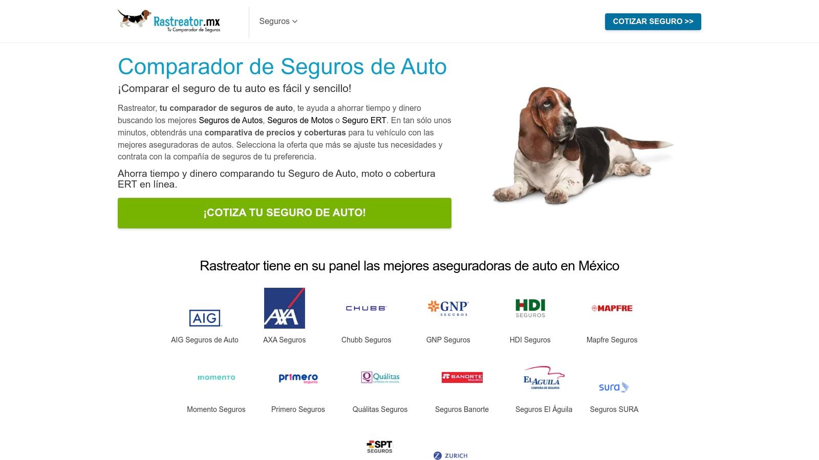 Comparador de seguros de Rastreator