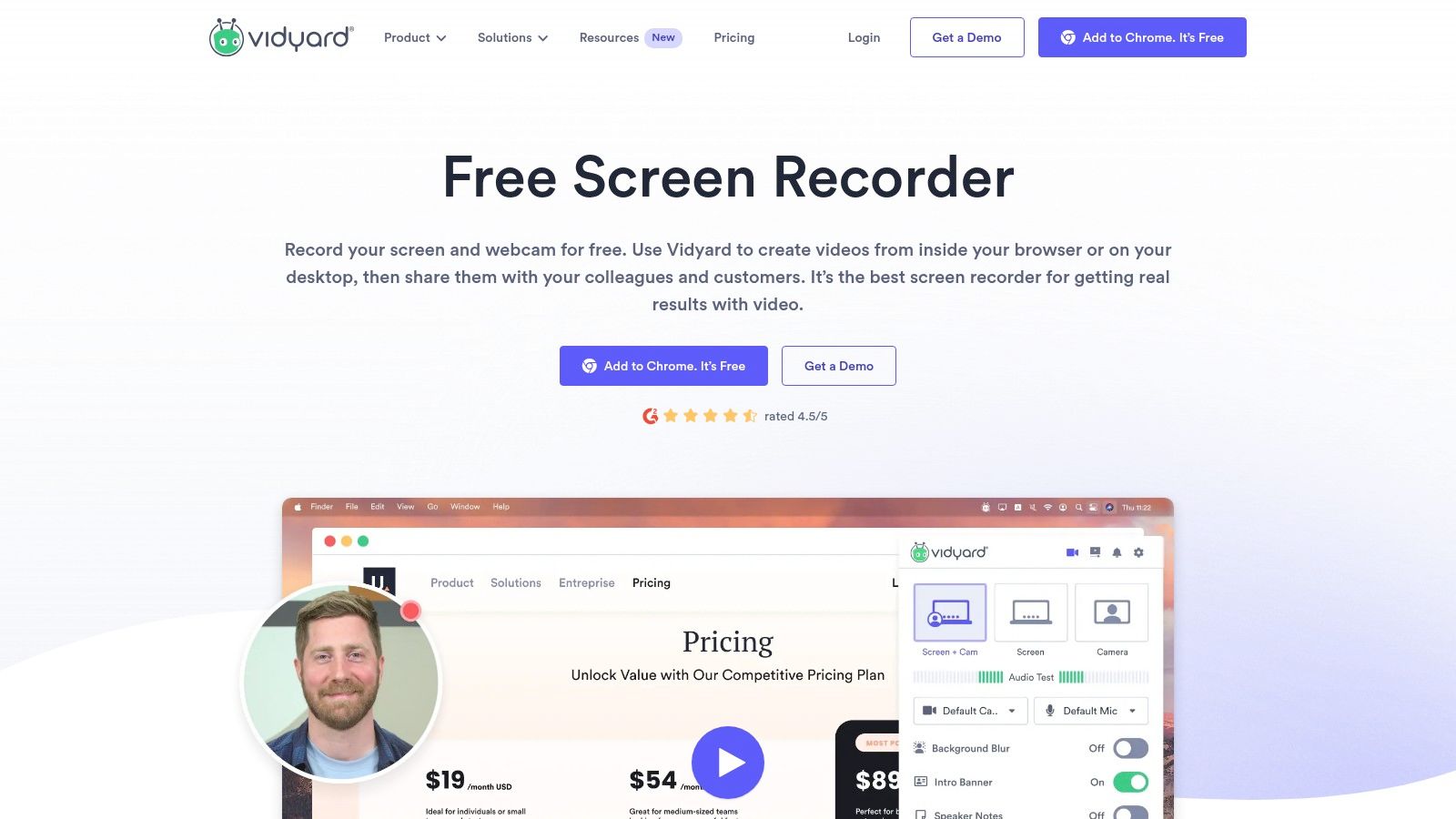 Vidyard Free Screen Recorder