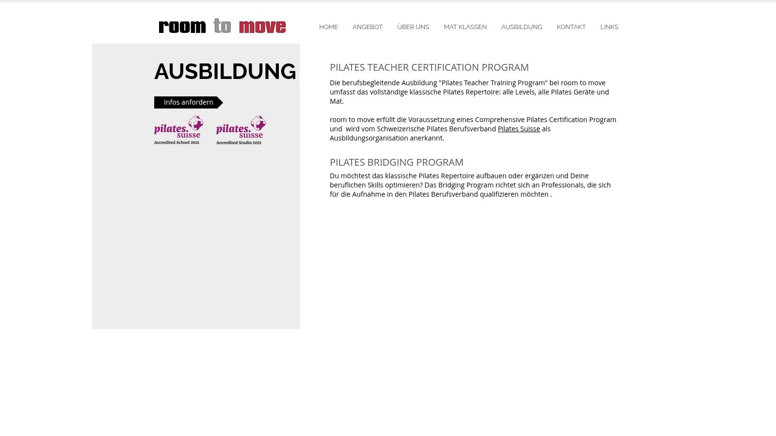 Ein Einblick in die Pilates-Geräte bei room to move in Zürich