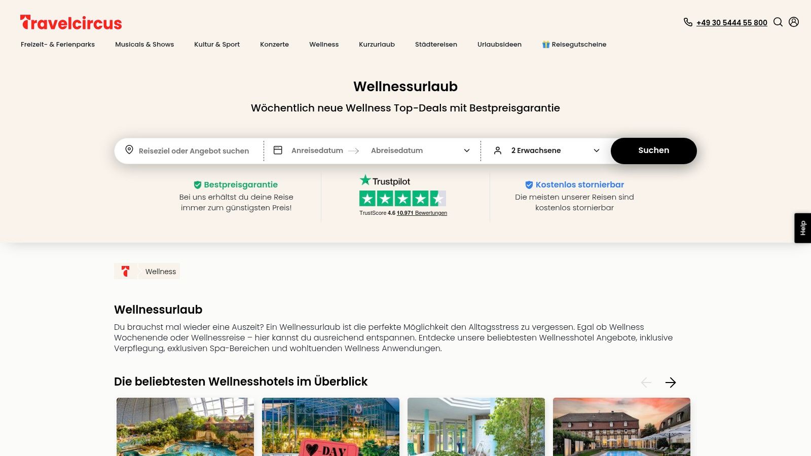 Travelcircus Schweiz – Wellness & Thermen‑Deals